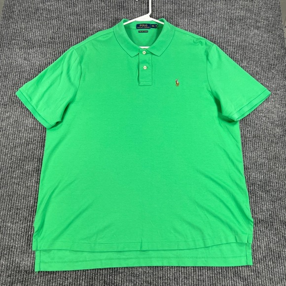Polo Ralph Lauren Polo Shirt Mens 2XL XXL Green Short Sleeve Pima Soft Touch - Picture 4 of 12